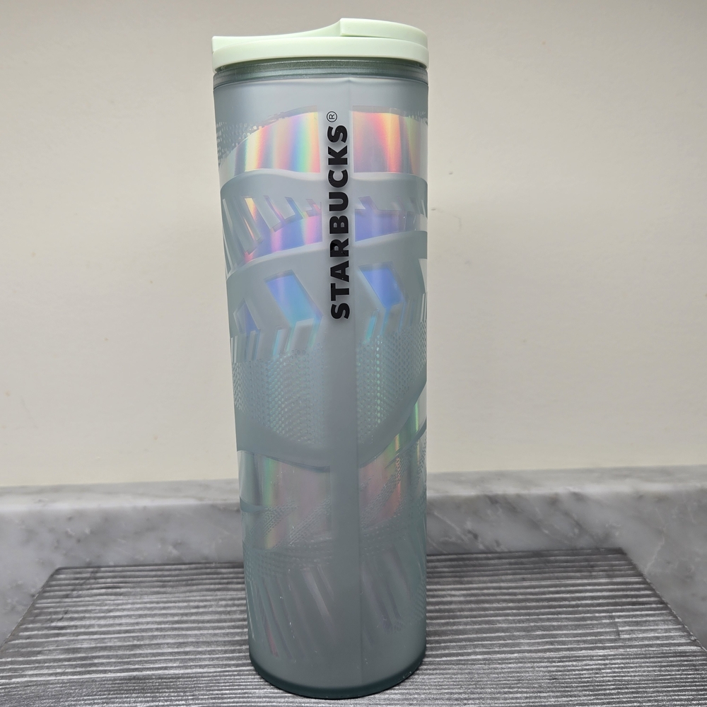 2021 Starbucks Tumbler 16oz‎ Mint Frosted Ribbon Tumbler Grande Size Hot or Cold